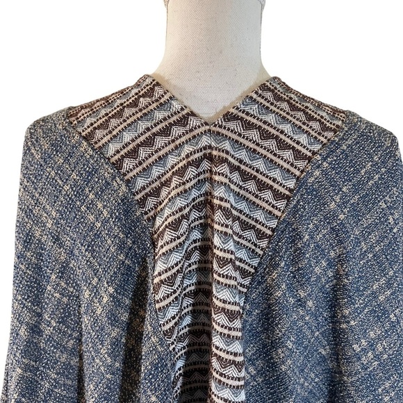 Hayden Los Angeles Cardigan Plus Size 1XL/2XL Tweed Lagenlook Slouchy Boho Blue - Picture 6 of 8